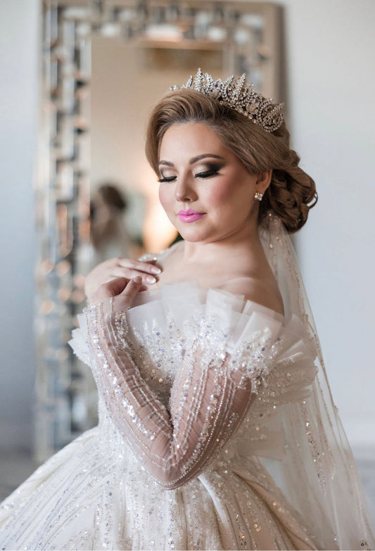 Ellee Real Bride Adorned With Juliet Swarovski Bridal Crown