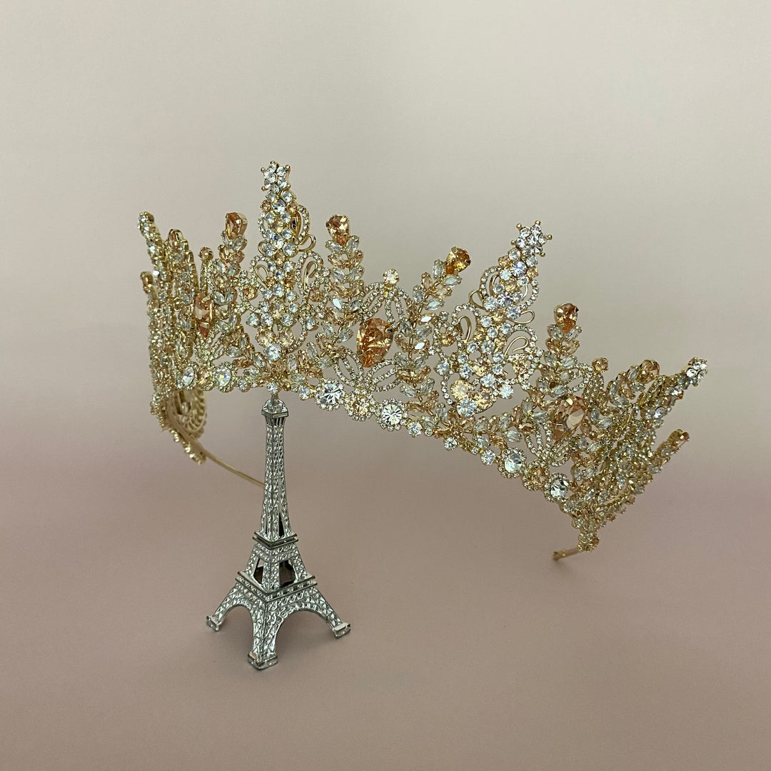 Aurora Gold With Gold Crystals Swarovski Bridal Crown