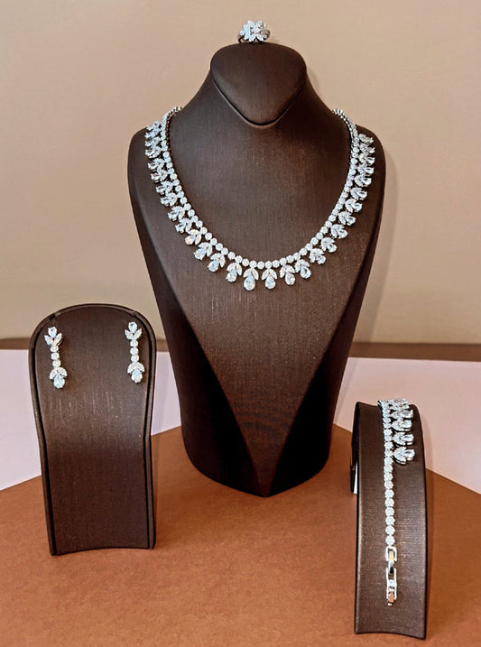 Amira Jewelry Set With Necklace, Bracelet, Tear Drop Earrings And Ring *Final Sale*