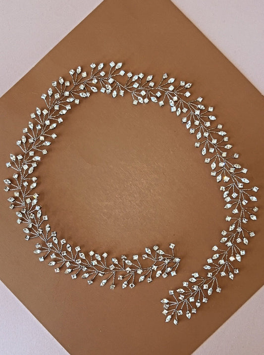 Mihai Halo Bridal Hair Vine With Swarovski Crystals