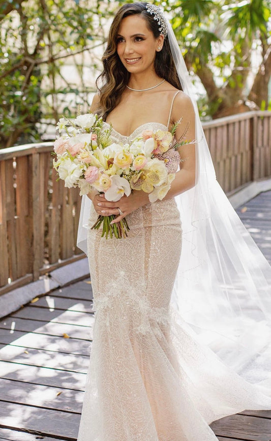 Ellee Real Bride Adorned With Amour Swarovski Stunning Side Piece, Wedding Headpiece