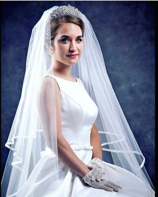 Ellee Real Bride Adorned With Isabella Swarovski Bridal Luxurious Tiara - Crown