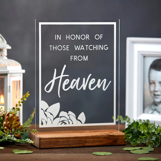 In Loving Memory Floral Wedding Memorial Acrylic Sign