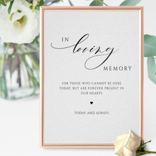 In Loving Memory, Elegant Wedding Sign