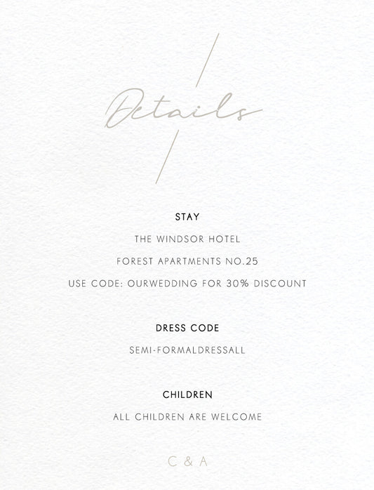 Blanc Mode Information Card by Shab M.