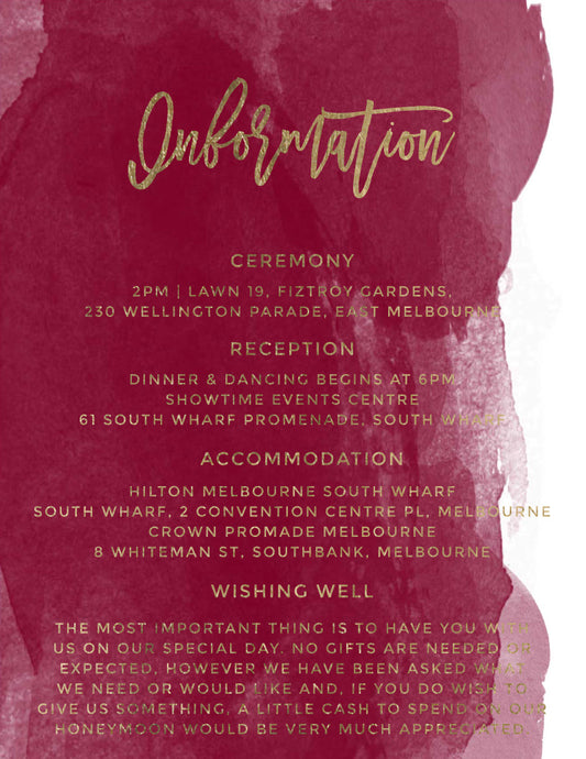 Be Our Guest Information Card by Jacqueline Q.