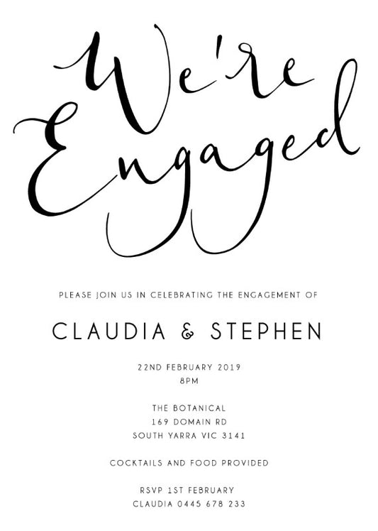Ink And Nib Engagement Invitations by Joanna H.