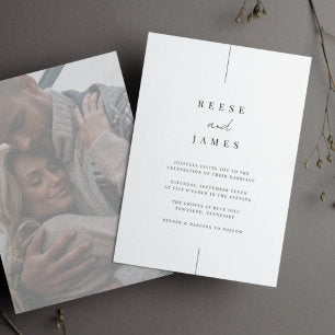 Inline Faded Photo Modern Minimal Wedding Invitation
