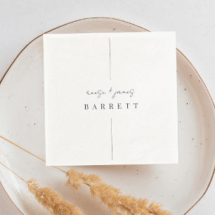 Inline Modern Minimal Personalized Wedding Napkins