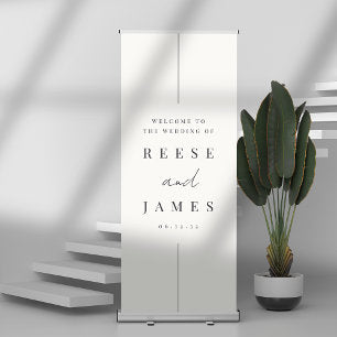 Inline Modern Minimal Wedding Welcome Retractable Banner