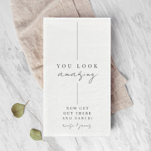 Inline Modern Minimal "You Look Amazing" Wedding Paper Guest Towels