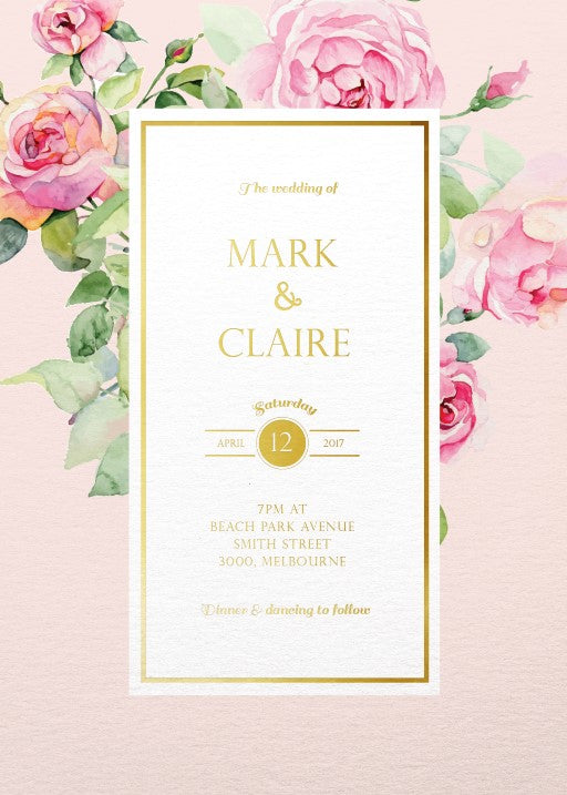 Polkadot Roses Wedding Invitations by Phabo R.