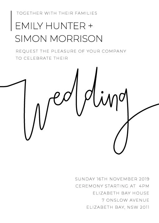 Minimalist Black And White Wedding Invitations by Jesse I.