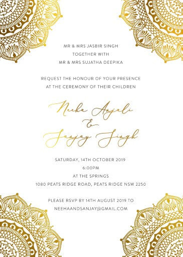 White Vivaha Wedding Invitations by Yunita Y.