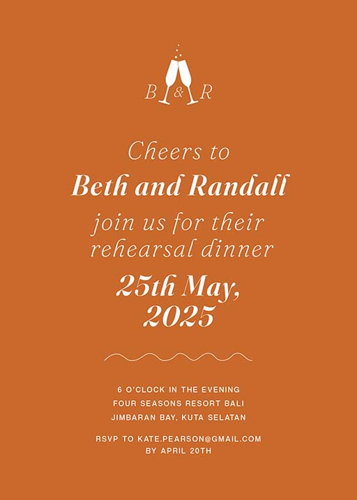 Island Wedding Rehearsal Invitation by Putri N.