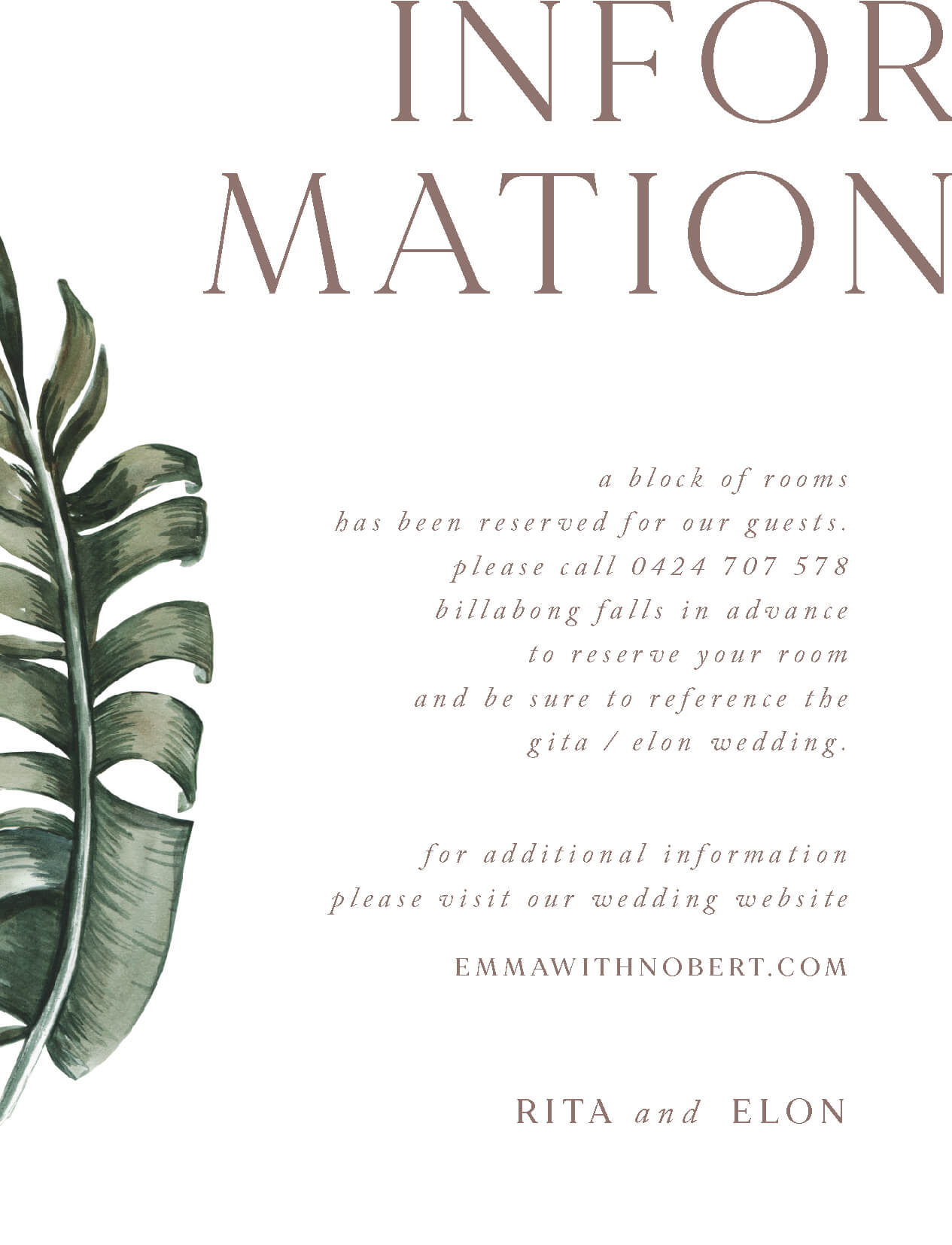 Island Breeze Information Card by Joy