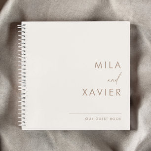 Ivory & Sand Modern Minimal Wedding Guest Book