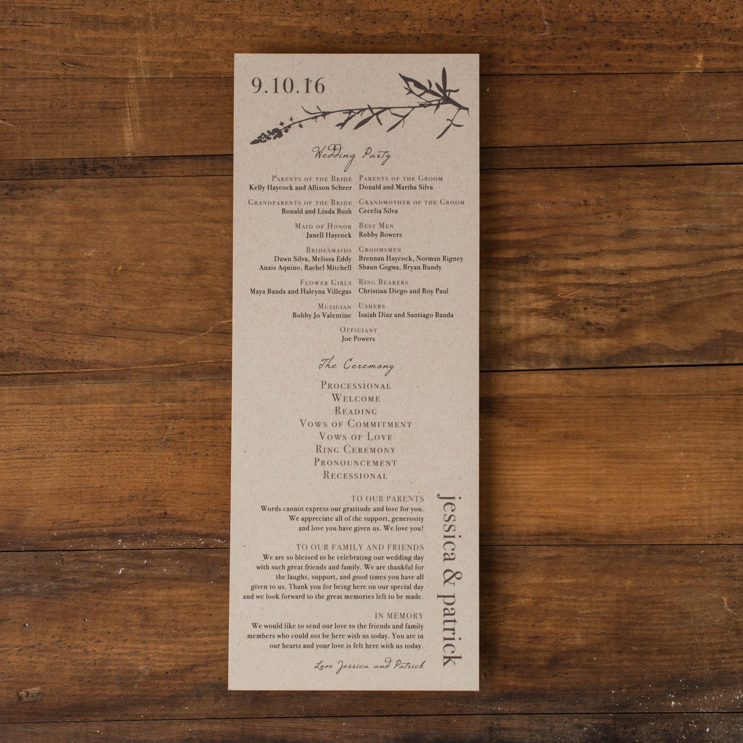 Ivory Romance Flat Ceremony Programs