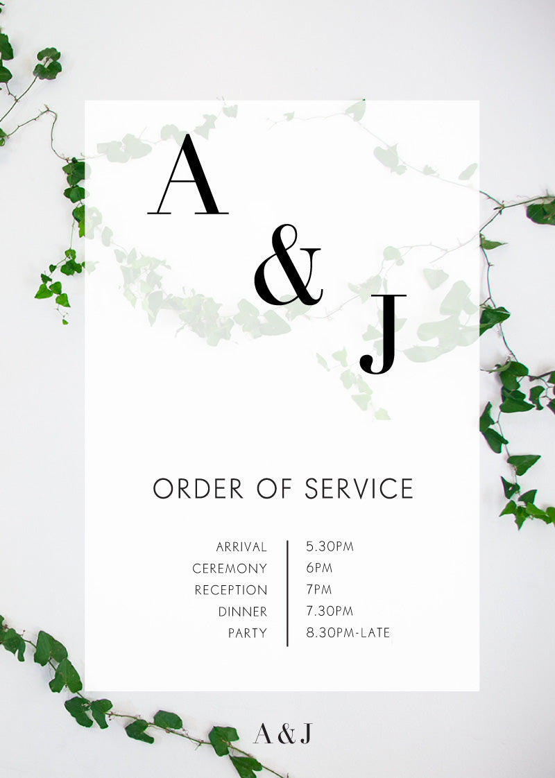 Ivy Wedding Program by Shab M.