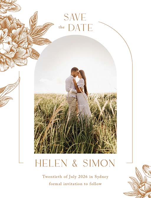 Jin Mudan Save The Date Cards by Joy