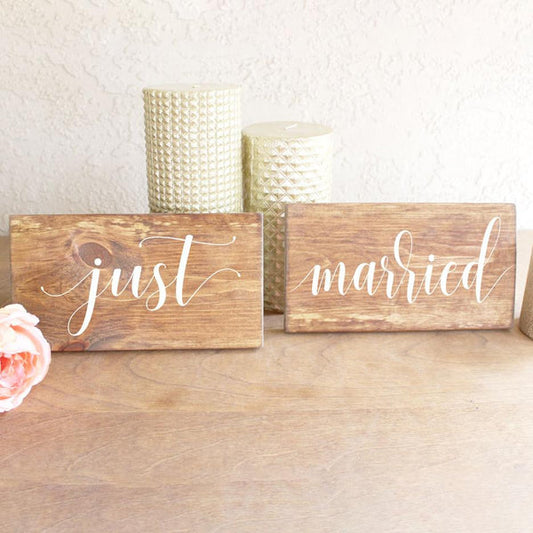 Just Married Hanging Wedding Chair Signs