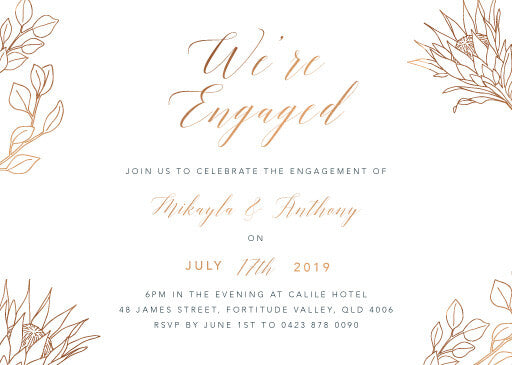 The King Protea Engagement Invitations by Breanna F.