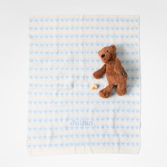 Knit Hearts Baby Blanket