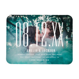 Large Date, bold typography, Save the Date Magnet