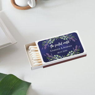 Lavender navy blue wedding perfect match matchbox