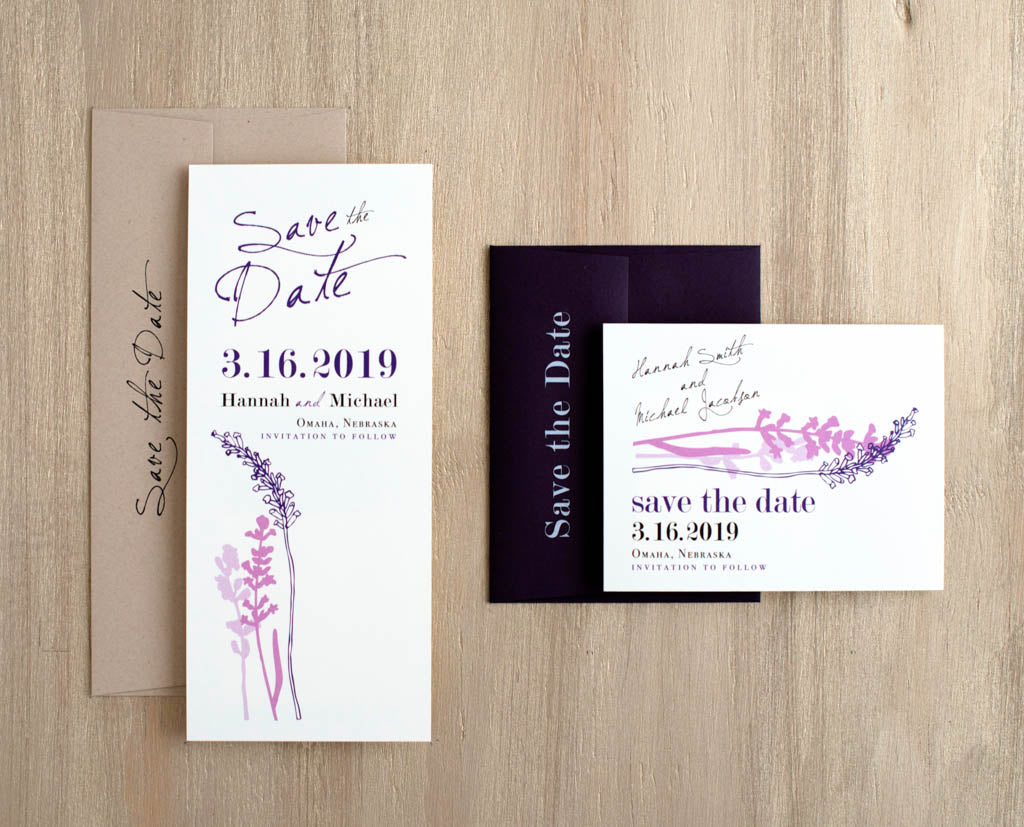 Lavender In Love Save The Dates