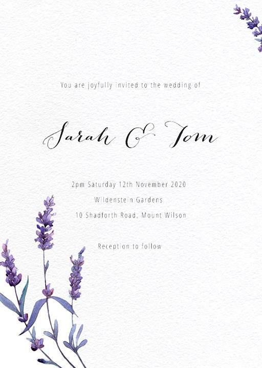 Lavendula Wedding Invitations by Amber B.