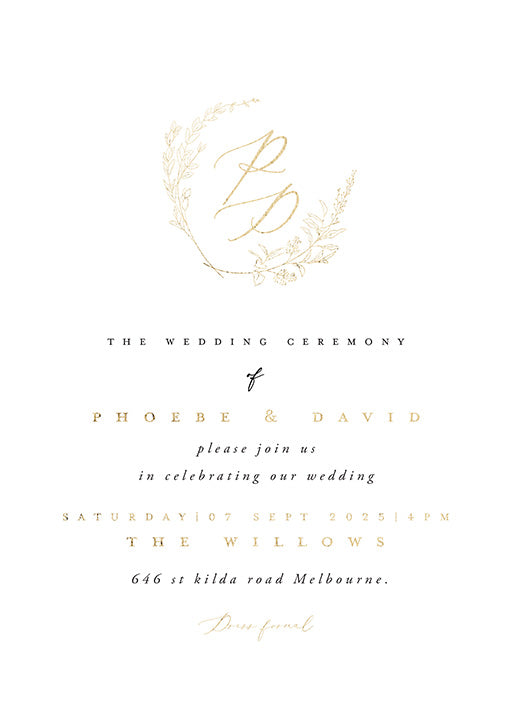 Leaf Crest Wedding Invitations by Shab M.
