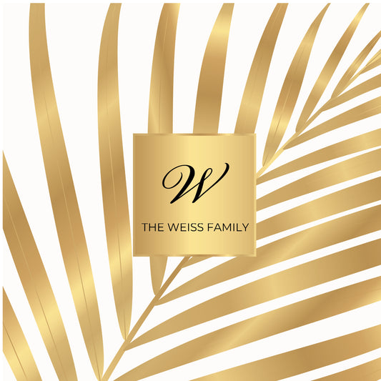Gold Leaf Design Purim Label Or Tag