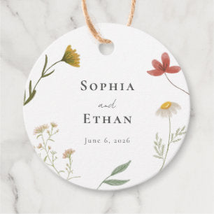 Leander Wildflower Wedding Favor Tags