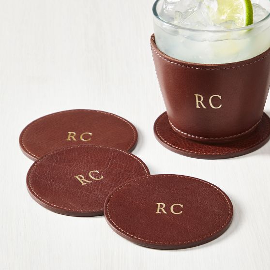Leather Coasters, Set Of 4