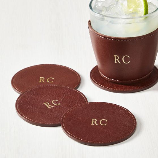 Leather Coasters, Set Of 4