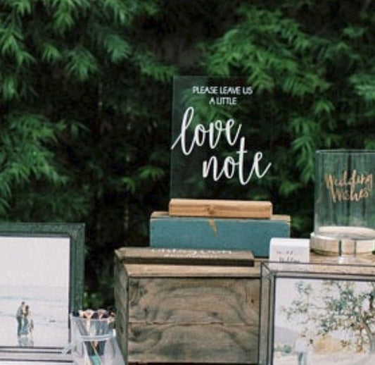"Leave Us a Love Note" Acrylic Guest Book Sign