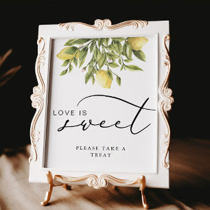 Lemon Calligraphy Love is Sweet Wedding Sign