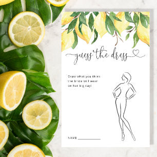 Lemon Guess the Dress Bridal Shower Game