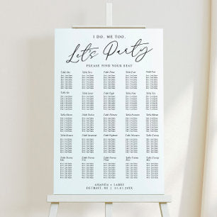 Let's Party Minimalist Wedding Seating Chart Foam Foam Board