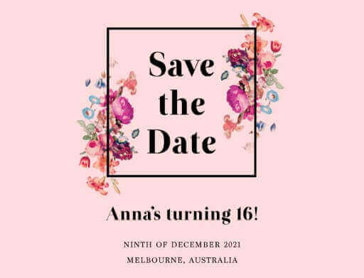 Floral Sweet Sixteen Save The Date Cards by Libby C.