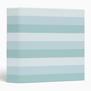 Light Pastel Blue Green Colors Striped Elegant 3 Ring Binder