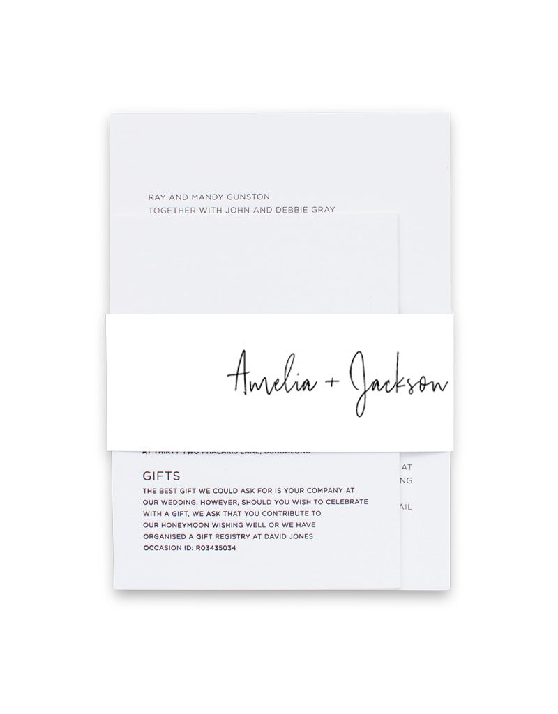 Linear Invitation Belly Band by Jamie L.