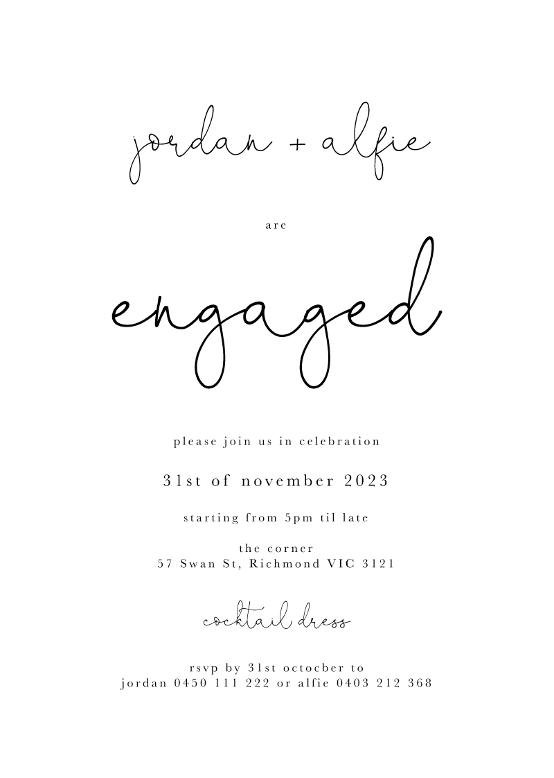 Liv Engagement Invitations by Jamie L.