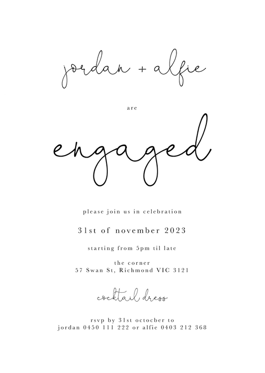 Liv Engagement Invitations by Jamie L.