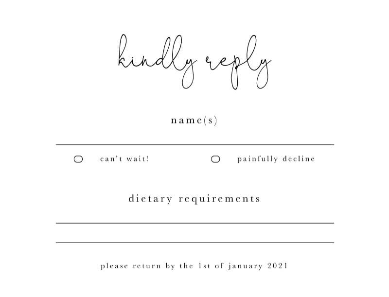 Liv RSVP Cards by Jamie L.