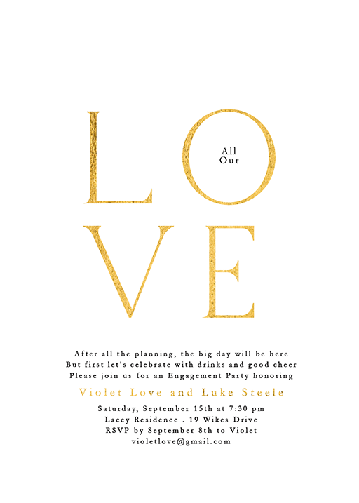 Love Notes Engagement Invitations by Shab M.