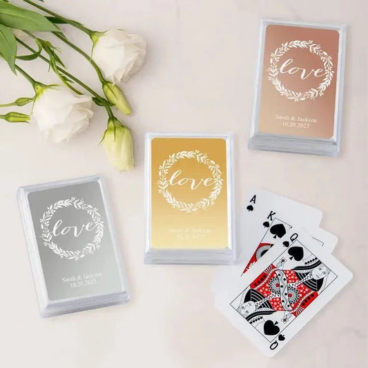 Love Wreath Metallic Playing Cards
