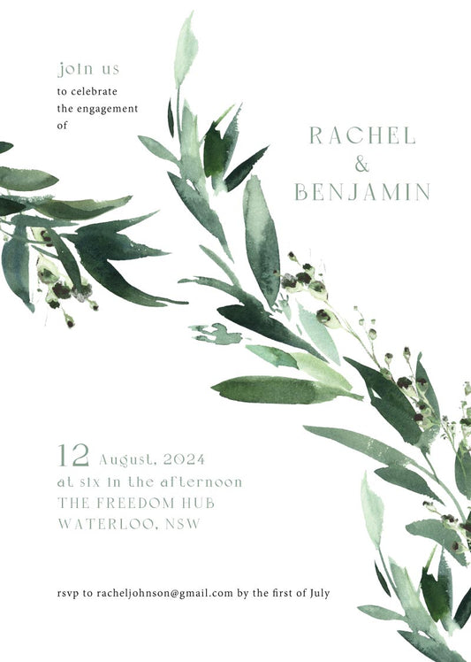 Love And Leaves Engagement Invitations by Joy