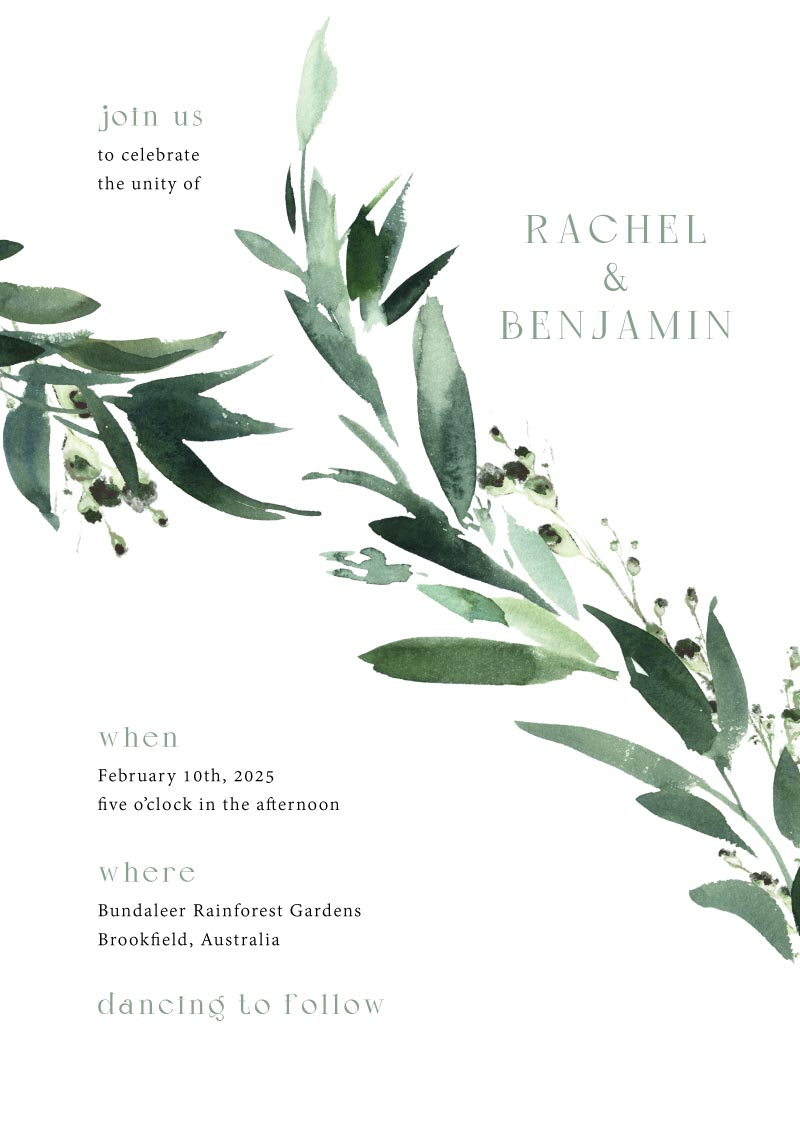 Love And Leaves Wedding Invitations by Joy